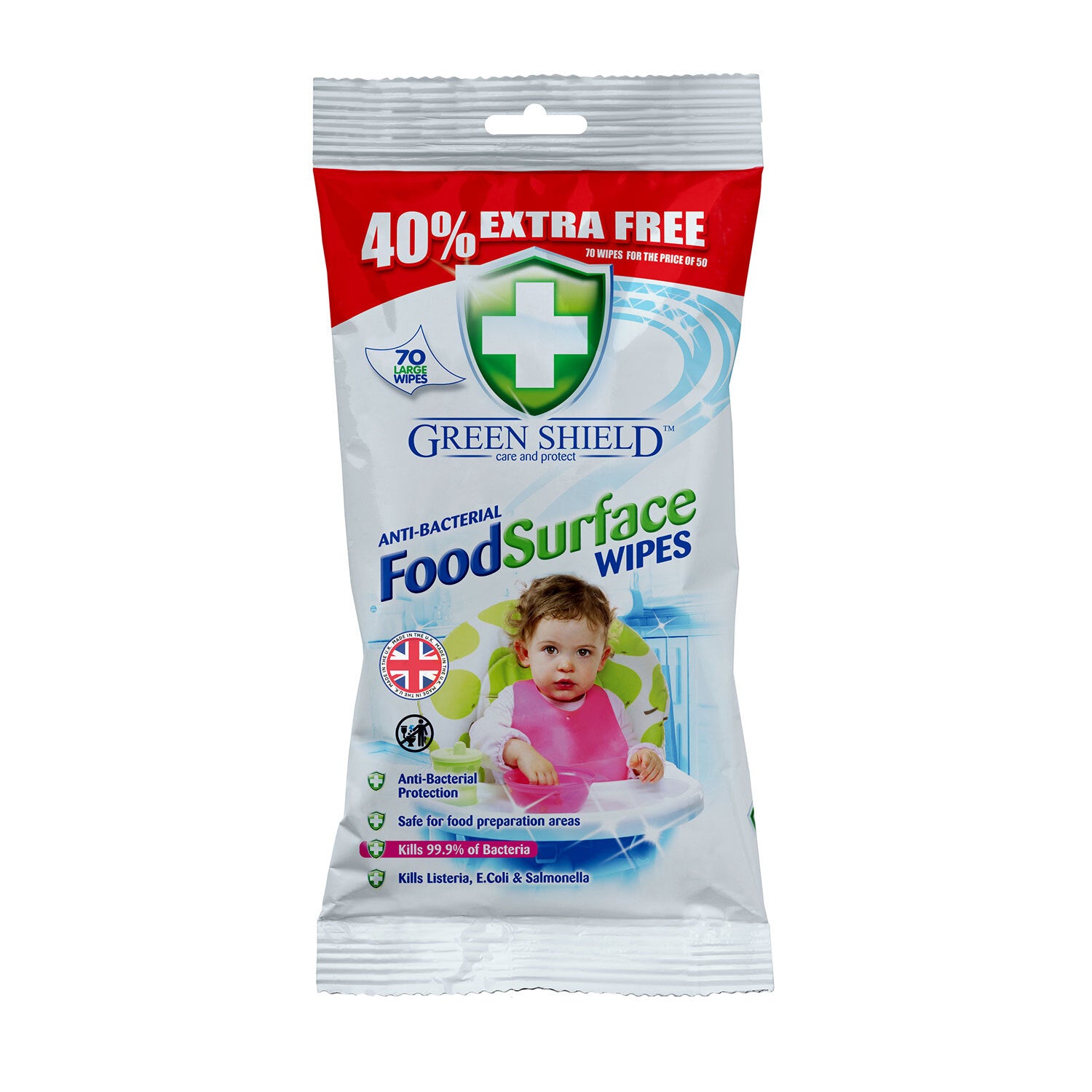 Greenshield Antibac Food Surface Wipes 12 Pack