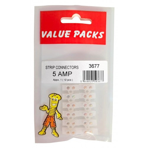 Value Pack 5Amp Strip Connector 12Pcs 12 Per Pack