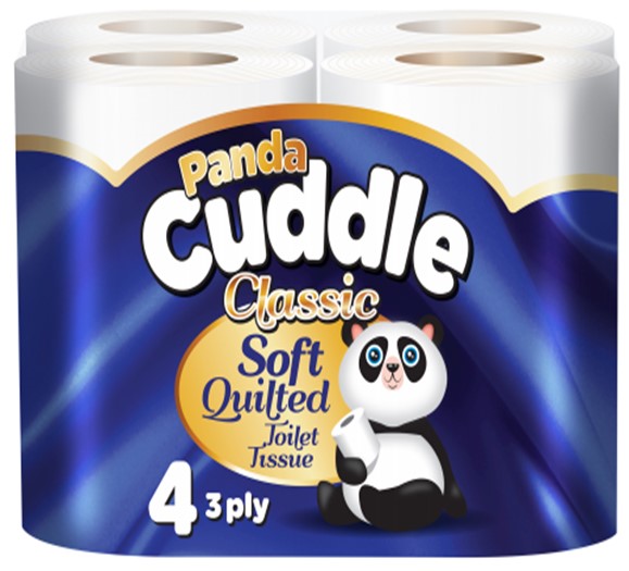 Panda Cuddle Toilet Tissue 3Ply 4Pk