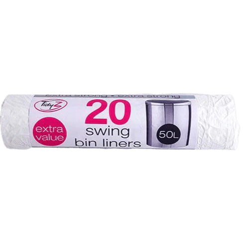 Tidyz 20 Swing Bin Liners Drawstring 50l