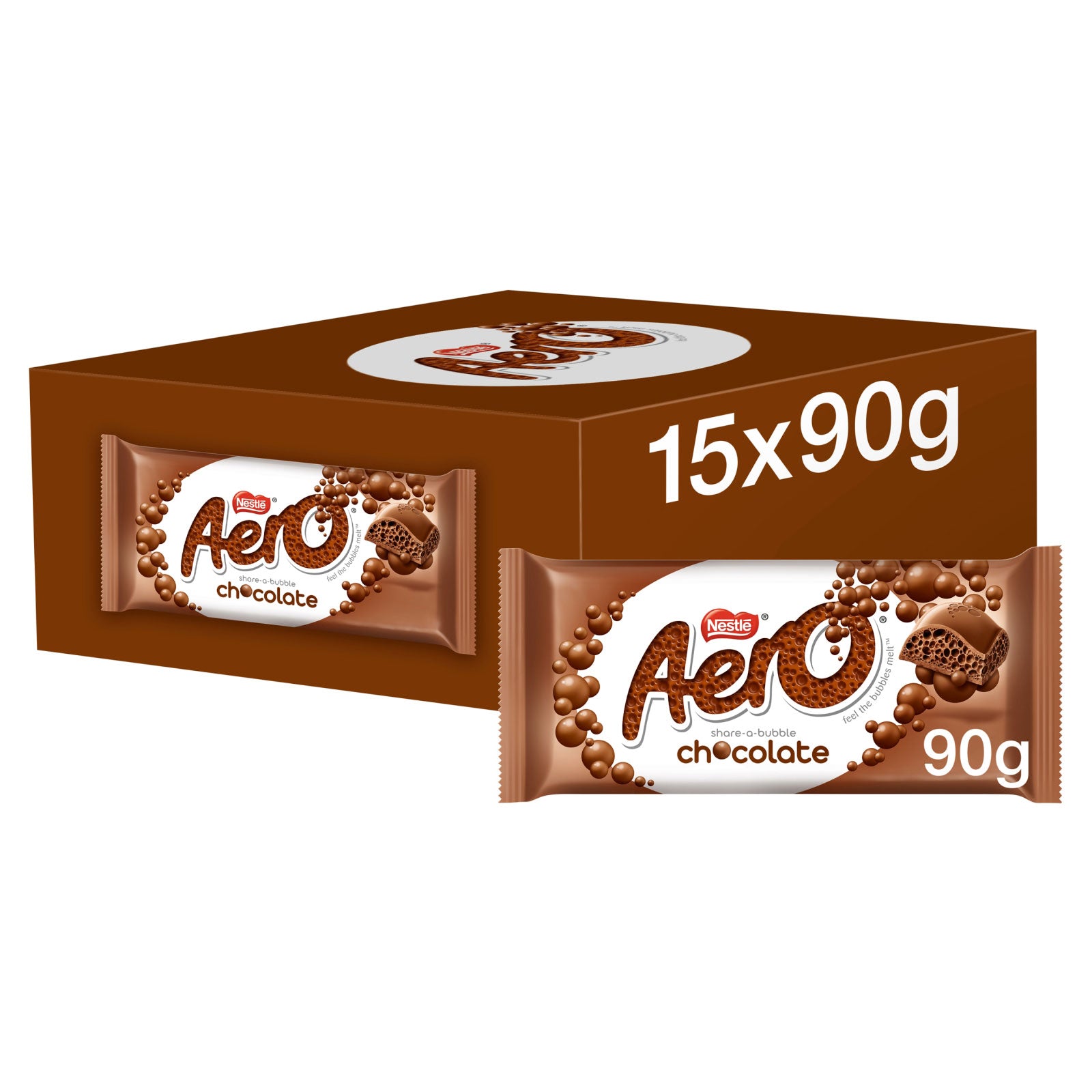 Aero Milk Chocolate Sharing Bar 90g | High Quality Chocolate & Sweets Online - Product Image