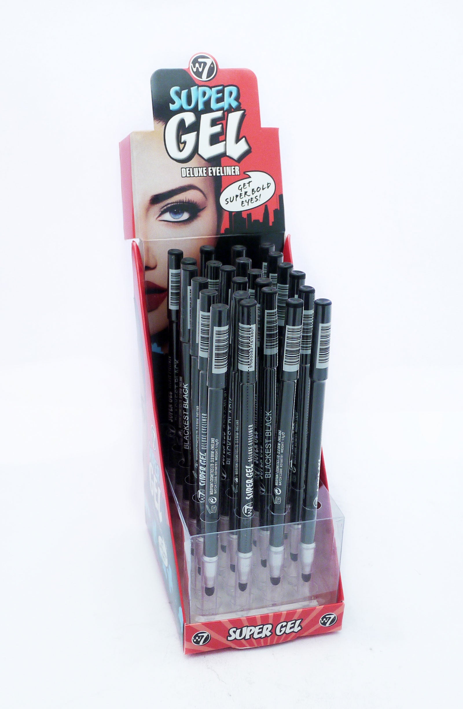 W7 Eye Pencil Black Super Gel | High Quality Tissue Product Online - Product Image