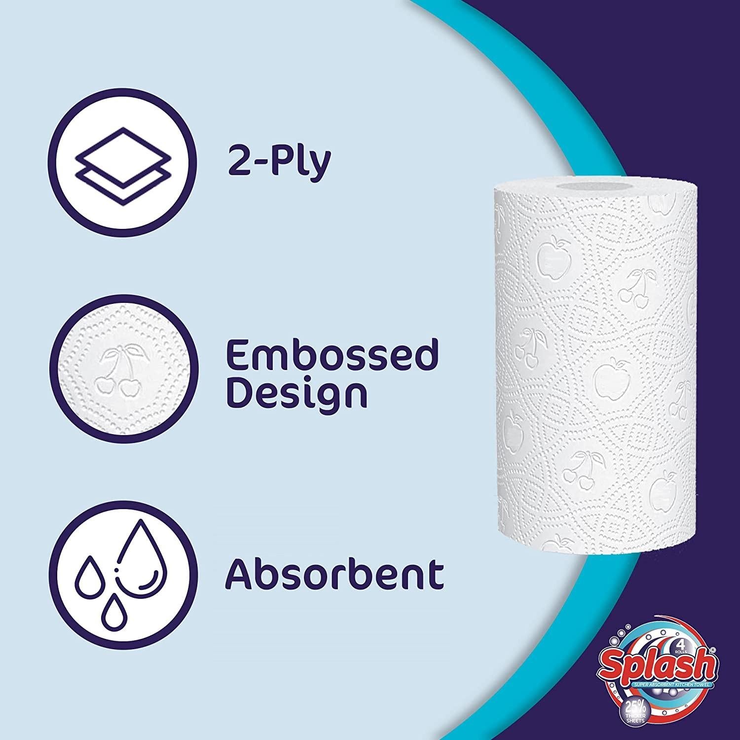 Gentille Elite 3pk Kitchen Roll | 3ply Thick Strong Absorbent Paper Towel | 15 Rolls - Premium Quality Tissue Online - Product Image