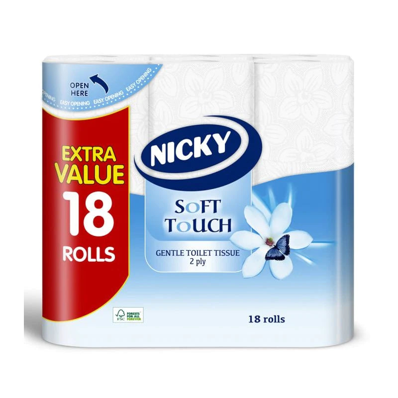 Nicky 2Ply Soft Toilet Rolls 18 Pack