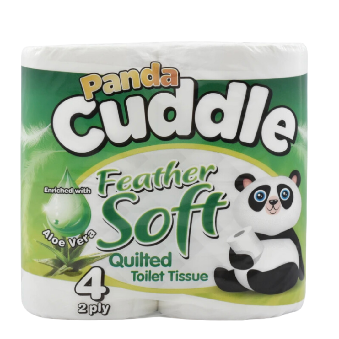 Panda Cuddle Feather Soft Quilted Aloe Vera 2 Ply 150 Sheets Toilet Tissue 120 Rolls