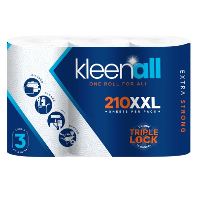 Kleenall 3ply Kitchen Roll 3 Pack2 210 sheets a Pack