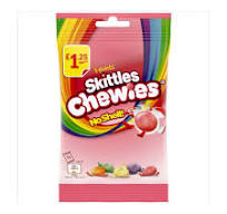 Skittles Pouch Fruits Chewies No Shell 125g 20/10/24