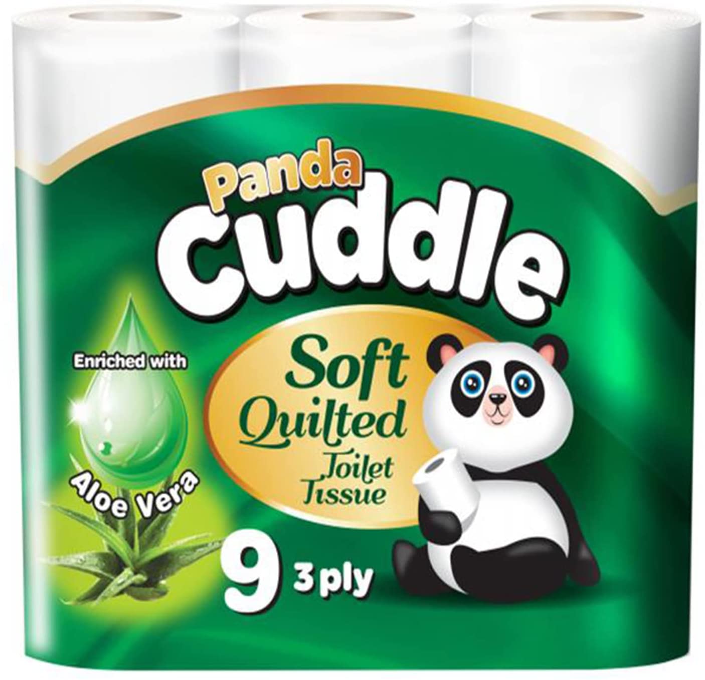 45 Rolls Panda Cuddle Aloe Vera Soft Quilted 3 Ply 160 Sheets Toilet Tissue Rolls