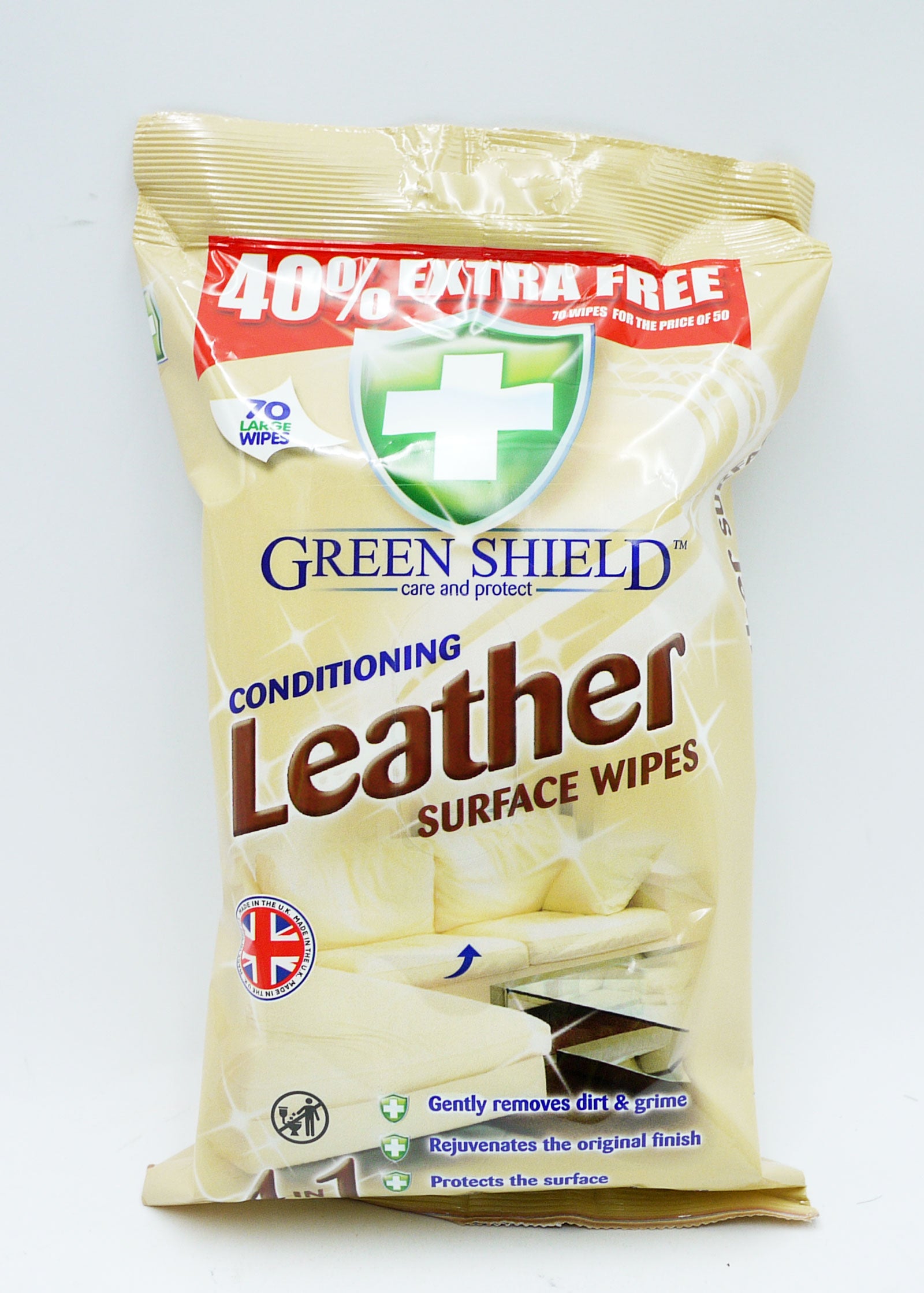 GREENSHIELD LEATHER CONDITIONER WIPE 12 PACK