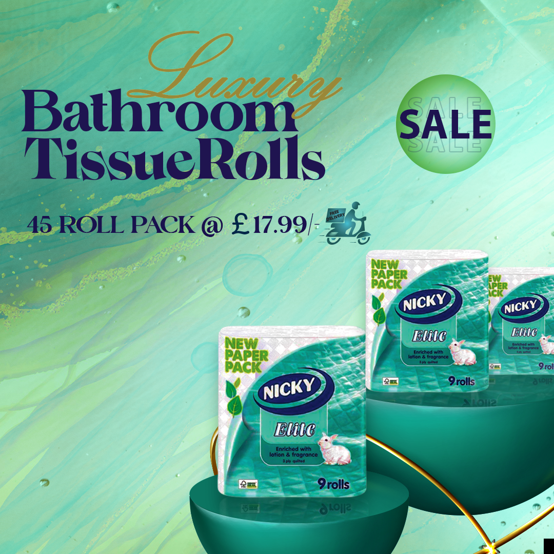 Get Nicky Luxury Bathroom  45 and 90 TissueRoll Pack on Sale with free delivery