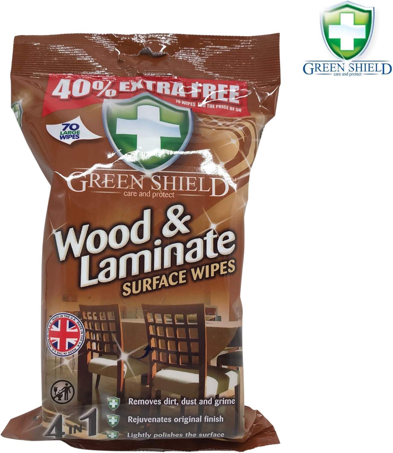 Greenshield Wood and Laminate Surface Wipes 12 Pack