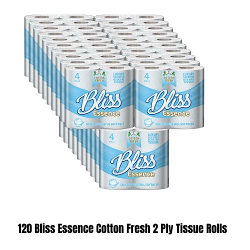 120 Luxury Scented Bliss 2Ply Cotton Fresh Scent Tissue Rolls 40*3 Pack Toilet Paper