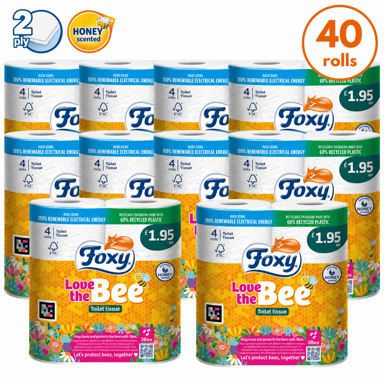 FOXY LOVE THE BEE 40 ROLL (10 X 4 ROLLS)