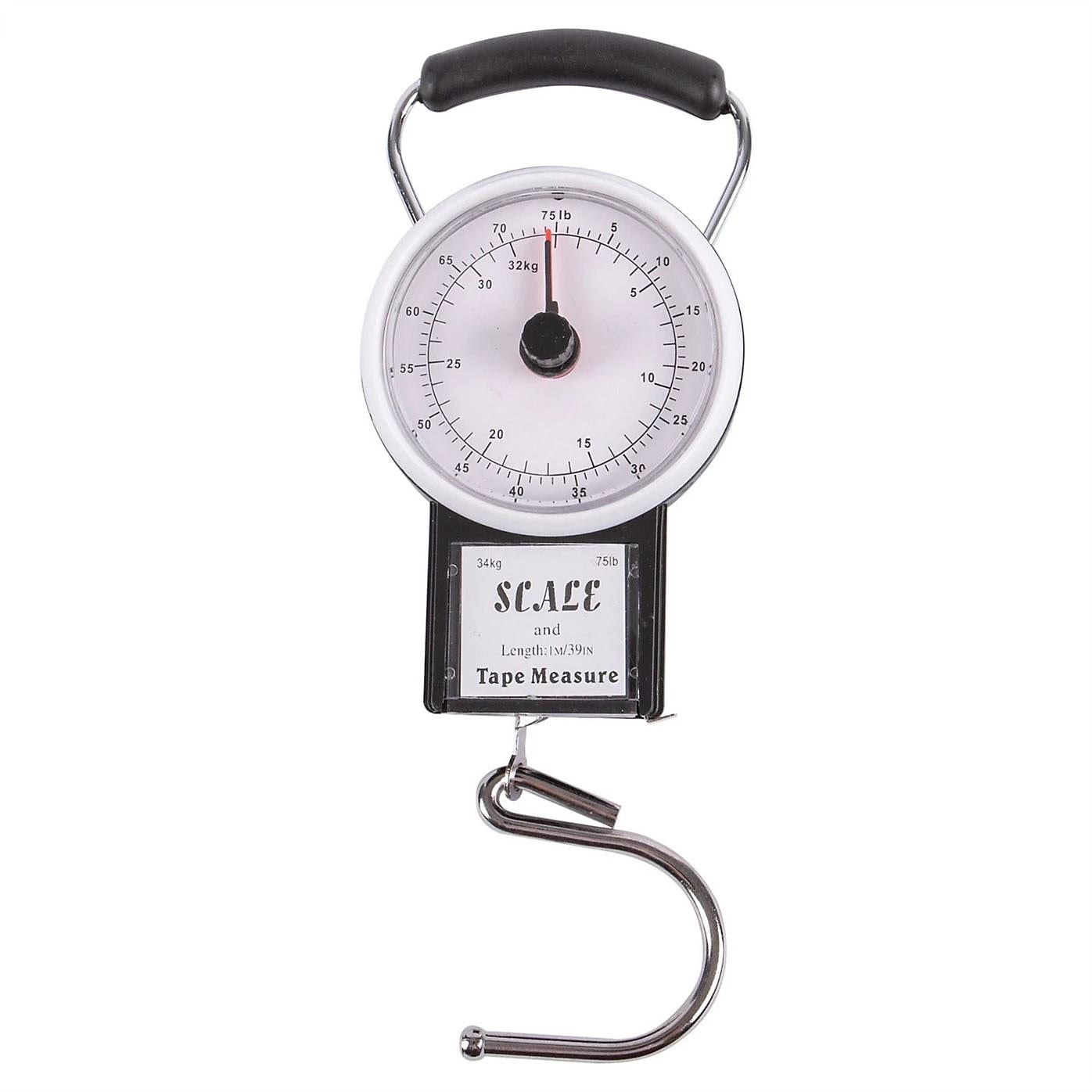 Ashley Luggage Scale with Tape Measure - 34kg - Black