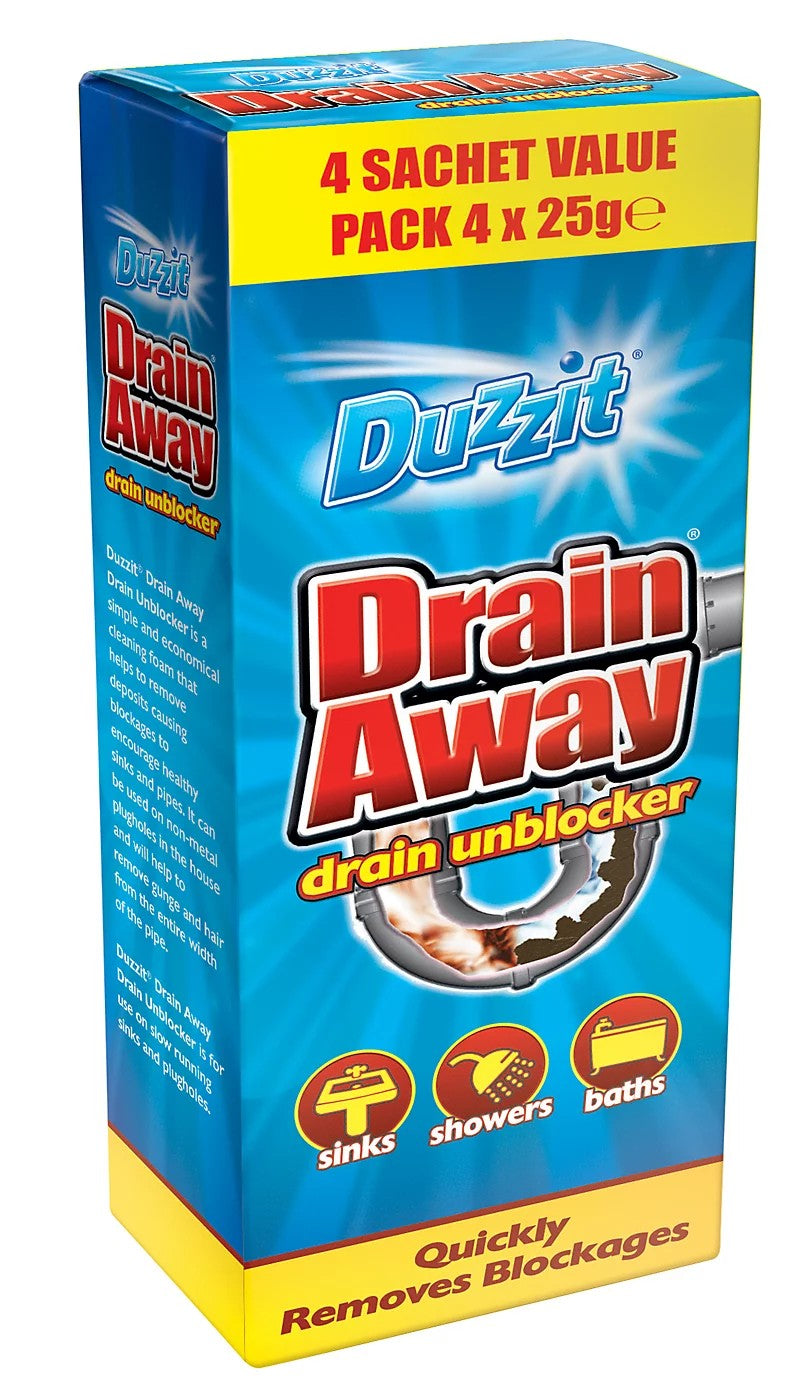 Duzzit Drain Away Sachets, 4 X 25g