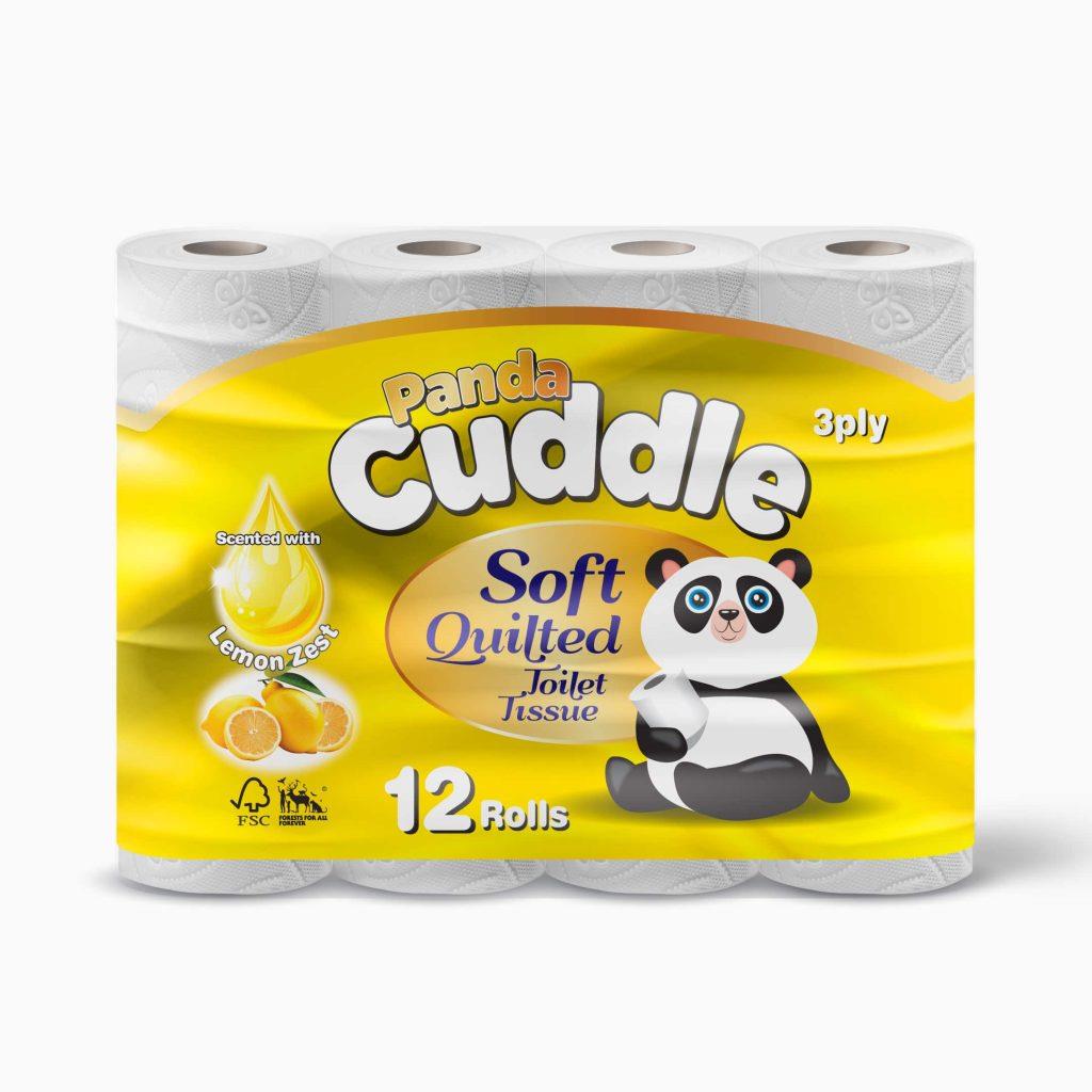 12 Panda Cuddle Aloe Vera Toilet Rolls 3 Ply 160 Sheets Luxury Quilted Rolls