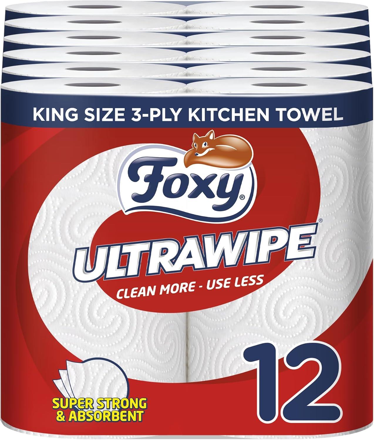 FOXY ULTRAWIPE KITCHEN TOWEL 3PLY 70SHEETS PER ROLL FSC®