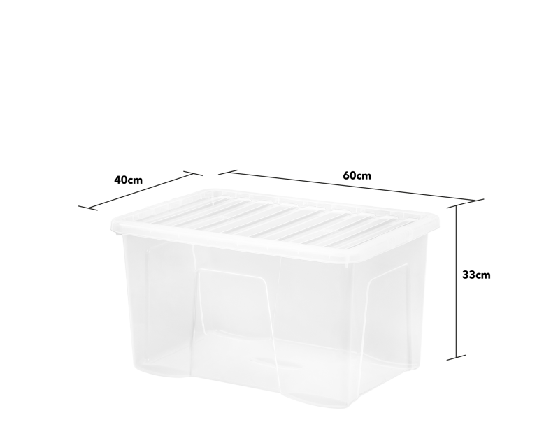 Wham Crystal 60 Litre Box & Lid Clear