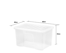 Wham Crystal 60 Litre Box & Lid Clear