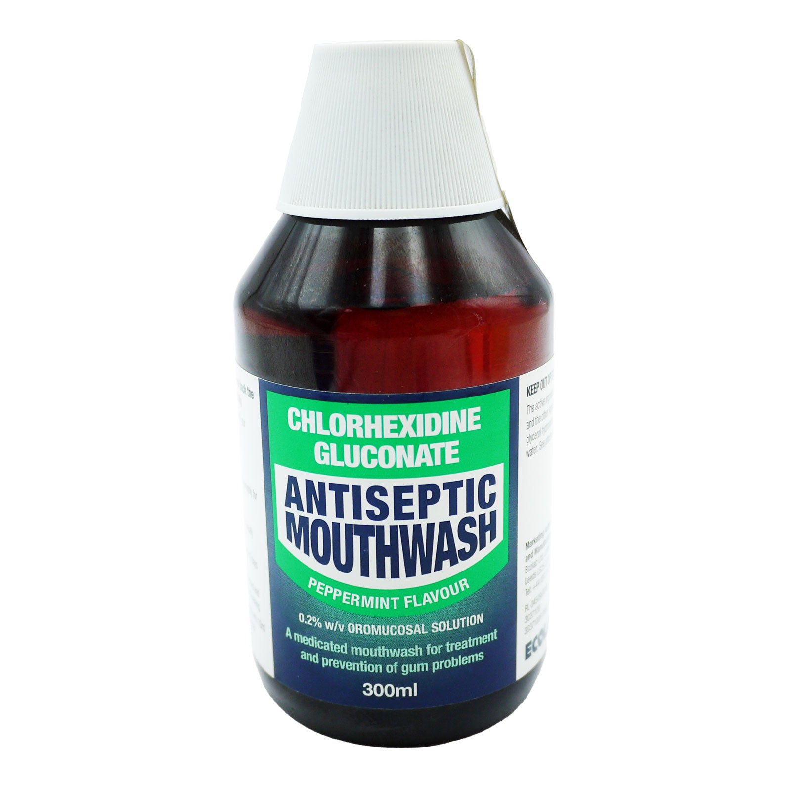 Chlorhexidine Gluconate Antiseptic Mouthwash Peppermint 300ml