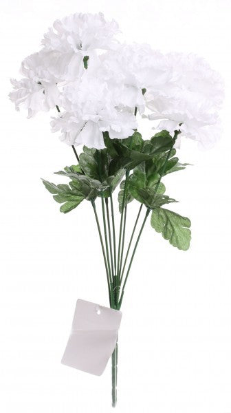 Bunch Of Artificial Carnation 8 White Flower