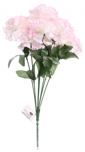 Bunch Of Artificial Carnation Cream & Pink 8 Flowers