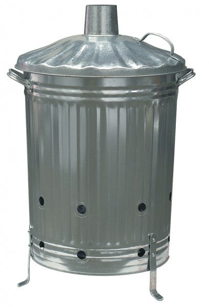 Large Size Galvanised Incinerator Bin With Lid