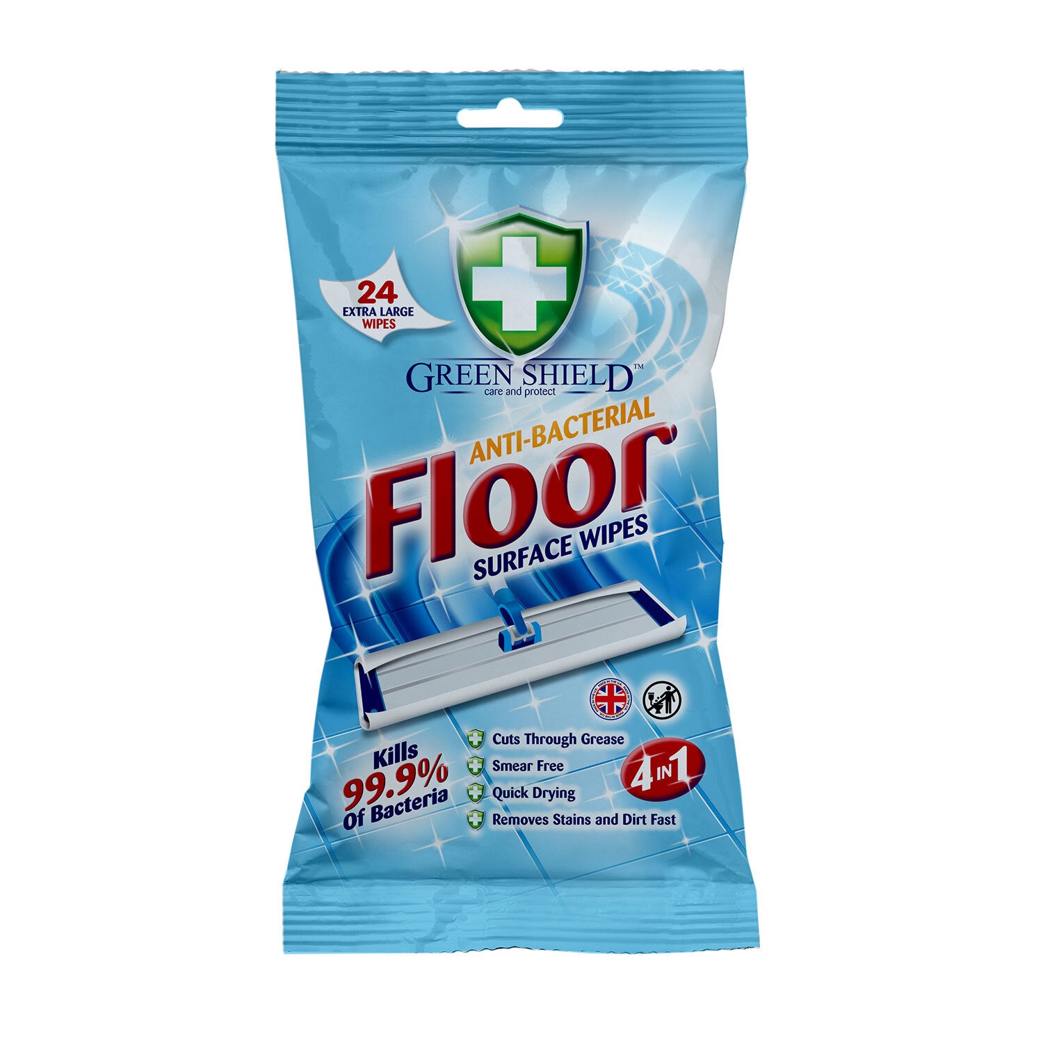 Greenshield Antibacterial Floor Wipes 12 Pack