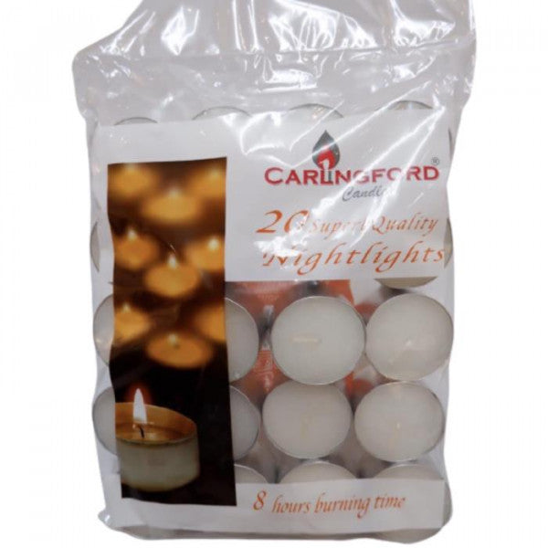 Carlingford 20 Superb Quality Nightlighting Tealights Pack of 20