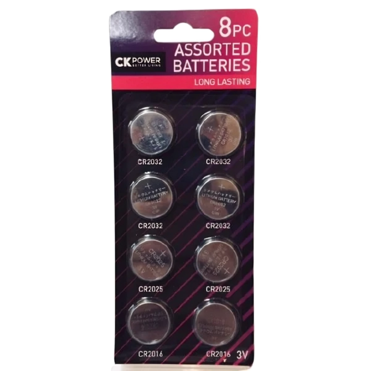 8pc Assorted CR Batteries