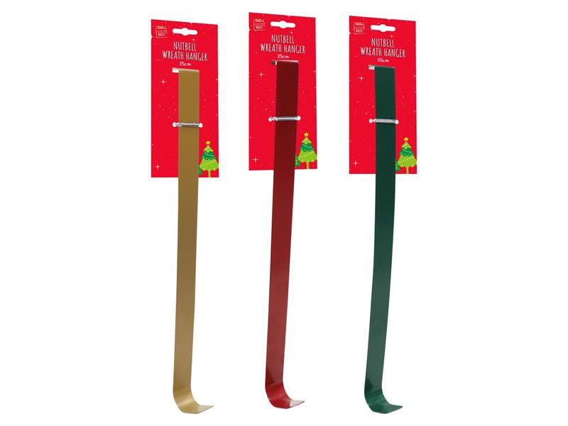 Xmas Wreath Hanger 30cm Choice of 2 Styles Red & Silver (Only 1 Will Be Supplied)