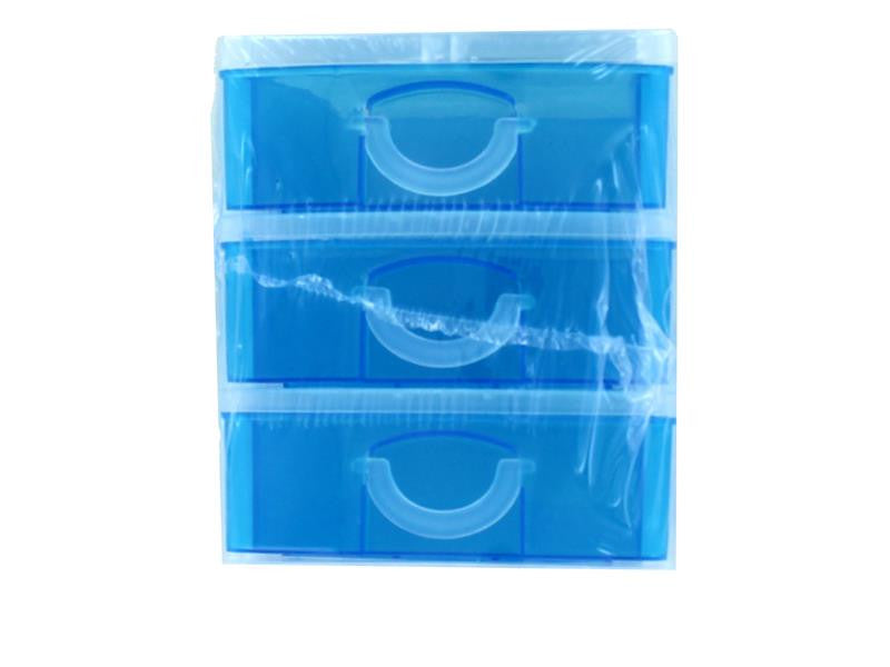 3 Piece Drawer Organiser Blue & Black