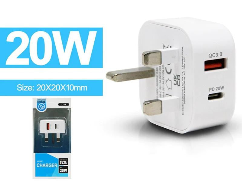 Quick Charge Home Charger Plug With 2 Ports