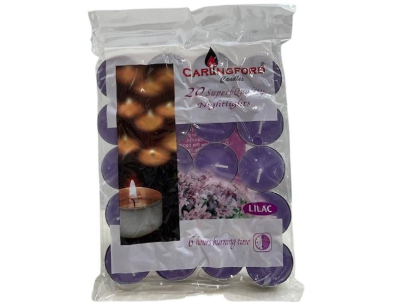 Carlingford 20 Superbquality Lilac Tea Candles