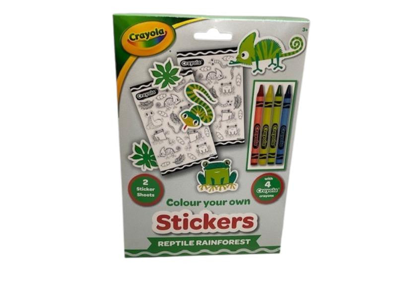 Crayola 2 Sticker Sheet Colour Your Own Stickers