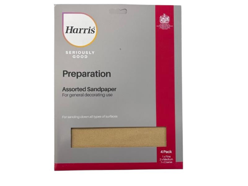 Harris Seriously Good Assorted Sandpaper 4 Mixed Pack