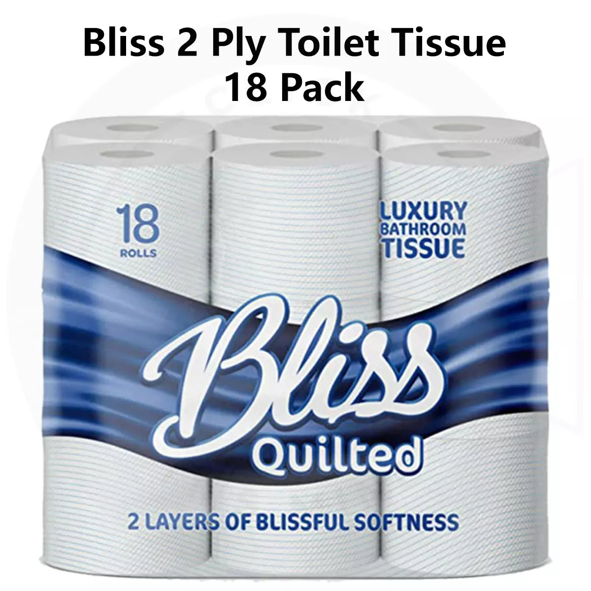 BLISS TOILET ROLLS 2 PLY 200 SHEET TISSUE LUXURY QUILTED PAPER