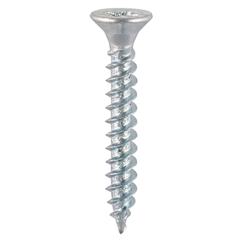 6 X 1 1/2'' Pozi Csk Hardened Twinthread Woodscrews Zinc 40 Per Pack