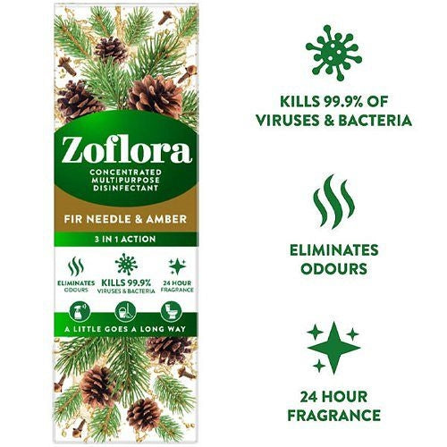 Zoflora Concentrated Multipurpose Disinfectant Fir Needle & Amber 250ml