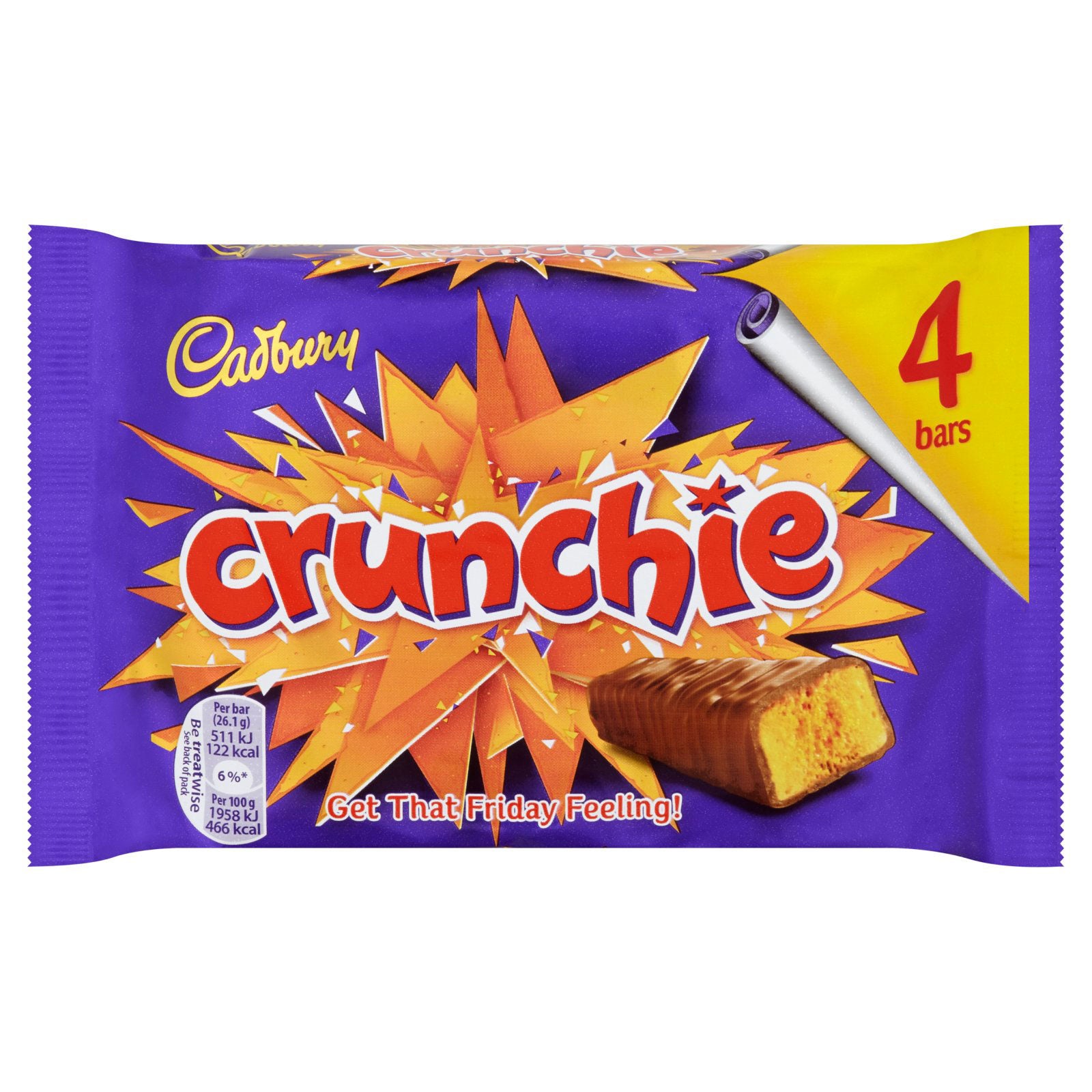 Cadbury Crunchie Chocolate Bars 4 Pack 104.4g 08/11/2024