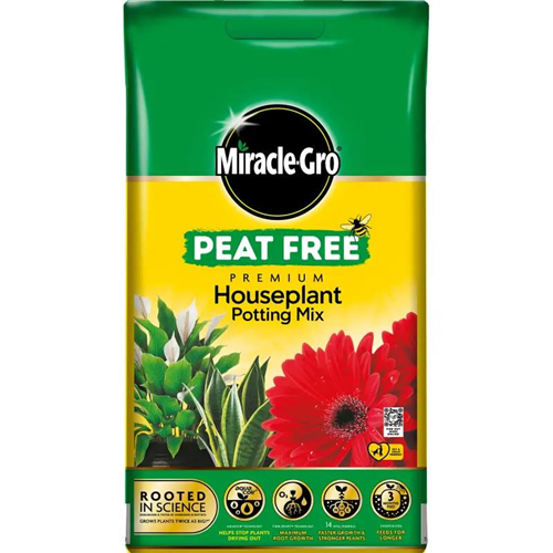 MIRACLE GRO Premium Houseplant Potting Mix Peat Free Compost 10L