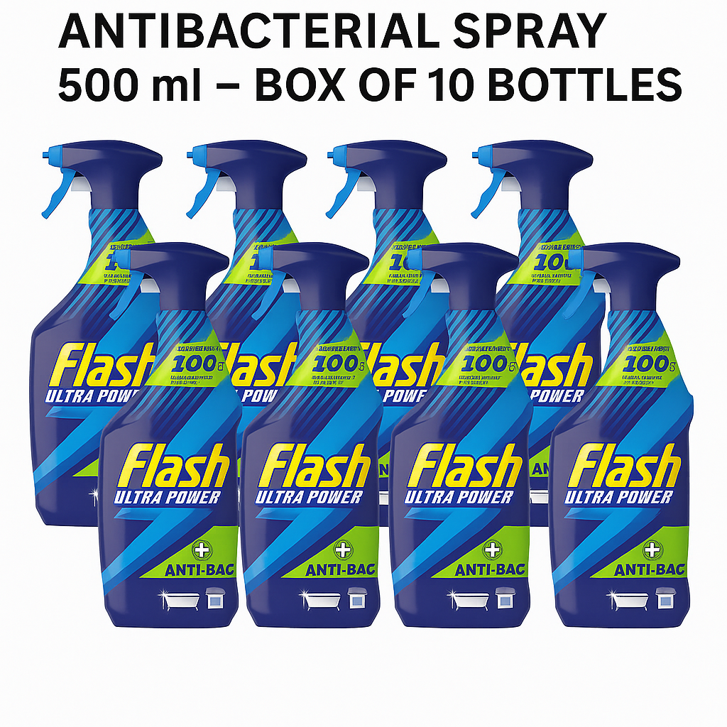 Project Flash Spray Flash Ultra Antibacterial Spray 500ml – Pack of 10 – Powerful All ...