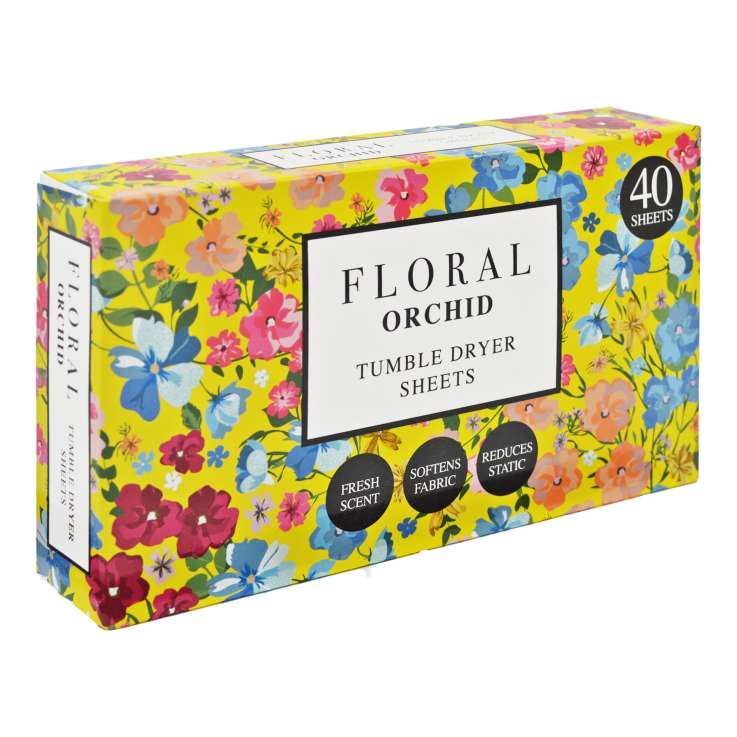 Floral Tumble Dryer Sheets 40 Pack – Fresh Laundry Fragrance Sheets | Orchid, Gardenia, Jasmine & Magnolia Scents Available