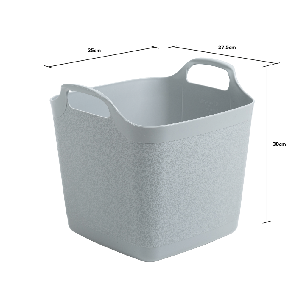 Wham Flexi Store 15 Litre Graduated Square Tub Cool Grey