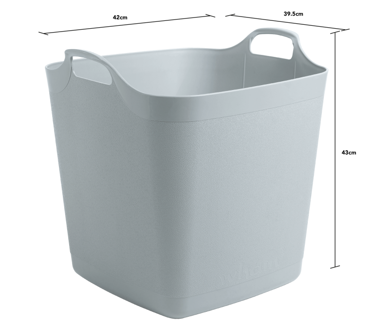 Wham Flexi Store 40 Litre Graduated Square Tub Cool Grey