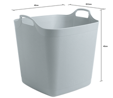Wham Flexi Store 40 Litre Graduated Square Tub Cool Grey