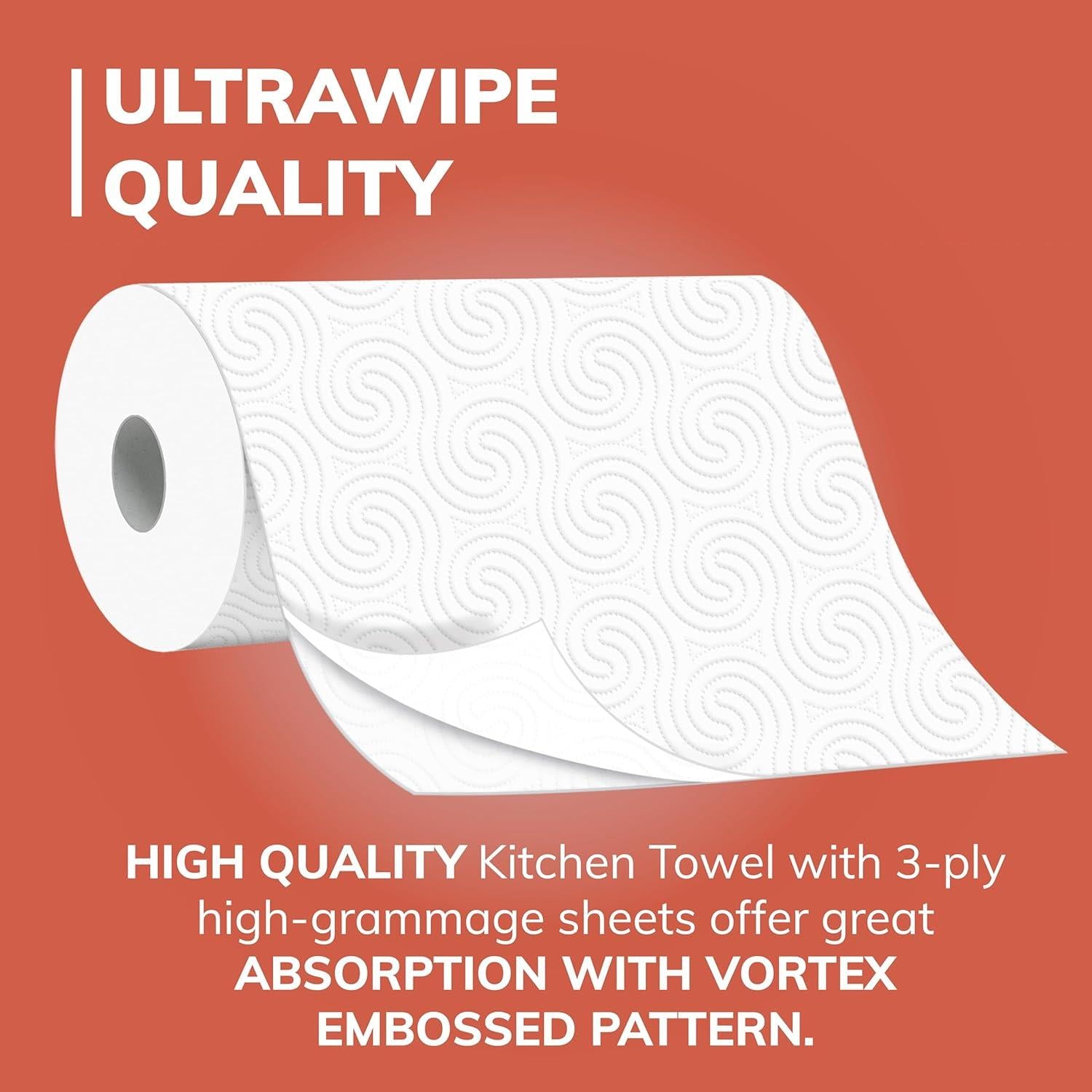 FOXY ULTRAWIPE KITCHEN TOWEL 3PLY 70SHEETS PER ROLL FSC®