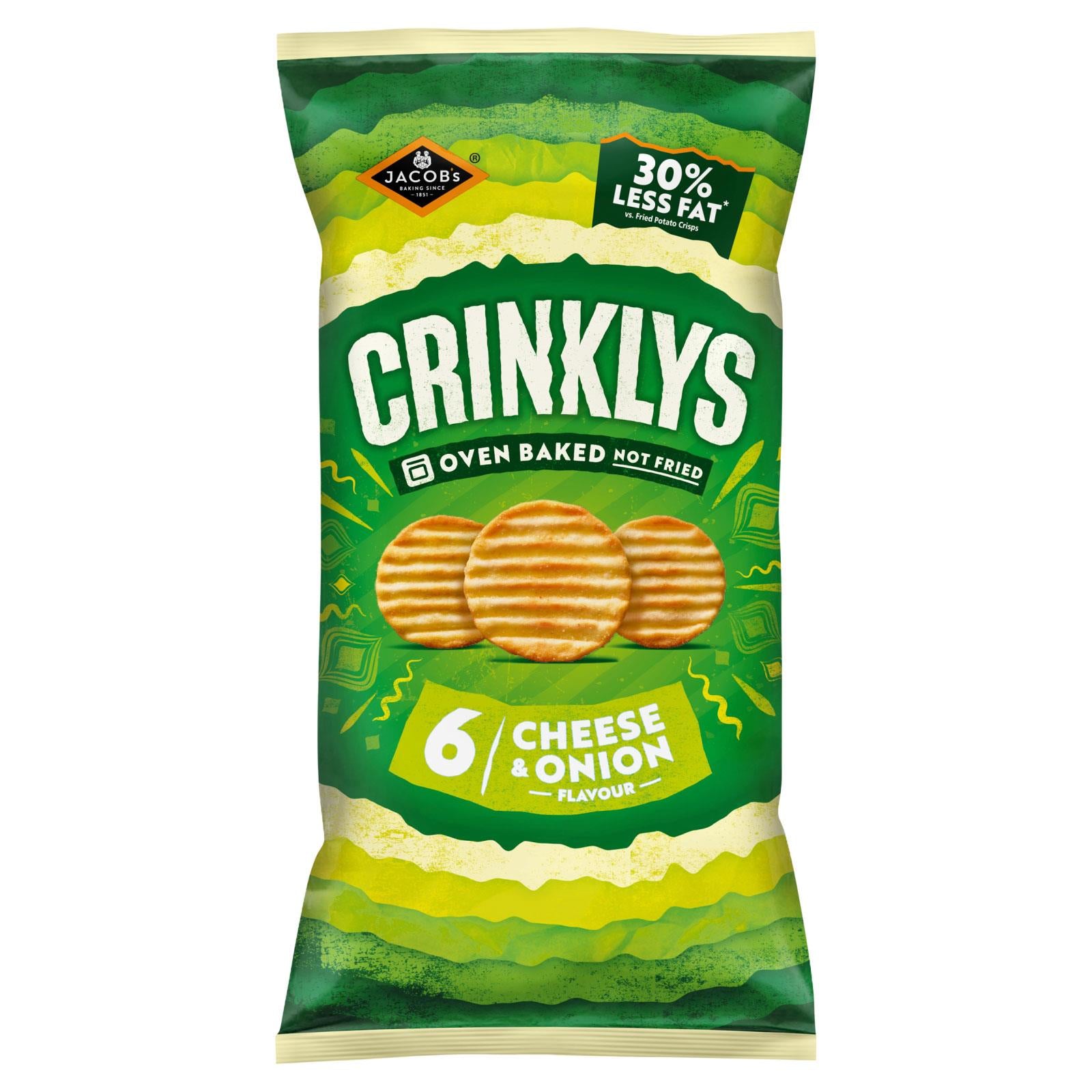 Jacob's Crinklys Cheese & Onion 6pk 05/26