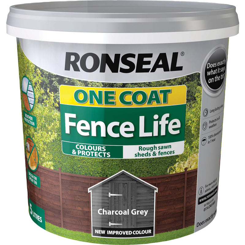 Ronseal One Coat Charcoal Grey Life Paint 5L
