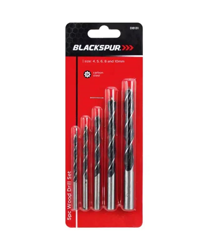 Blackspur 5pc Wood Drill Set (Brad Point) 4-10mm